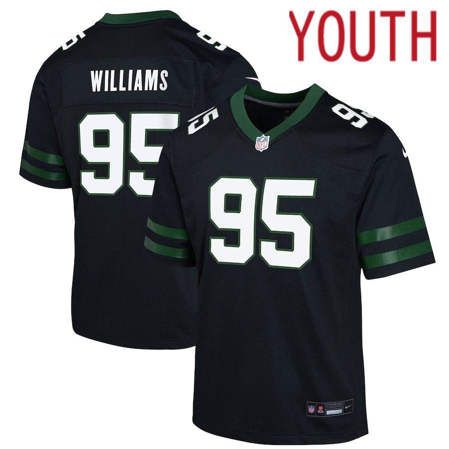 Youth New York Jets #95 Quinnen Williams Nike Legacy Black Alternate Game NFL Jersey